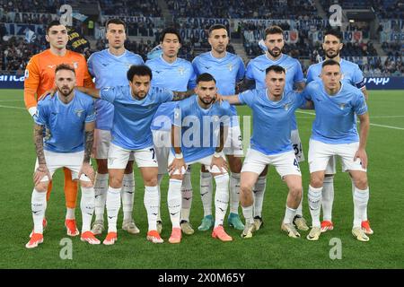 Rome, Lazio. 12th Apr, 2024. Lazio's starting lineup during the Serie A match between Lazio v Salernitana at Olympic stadium, Italy, April 12nd, 2024. Credit: massimo insabato/Alamy Live News Stock Photo