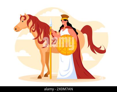 Goddess Athena vector concept Stock Vector