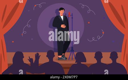 Singer at scene vector Stock Vector