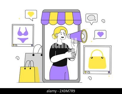 Social media content vector linear Stock Vector