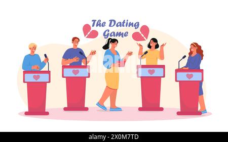 Dating game vector concept Stock Vector