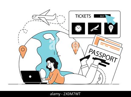 Trip planning vector simple Stock Vector