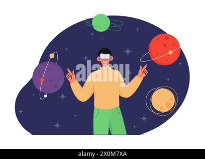Man in VR glasses vector Stock Vector