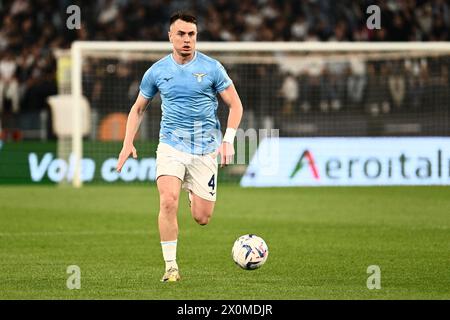 Rome, Italy. 12th Apr, 2024. Patric of SS Lazio in action during the Serie A match between SS Lazio and US Salernitana at Stadio Olimpico Rome Italy on April 12, 2024. Credit: Nicola Ianuale/Alamy Live News Stock Photo