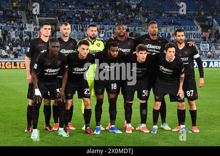 Rome, Italy. 12th Apr, 2024. The US Salernitana team is posing for the photograph before the Serie A match between SS Lazio and US Salernitana at Stadio Olimpico Rome Italy on April 12, 2024. Credit: Nicola Ianuale/Alamy Live News Stock Photo