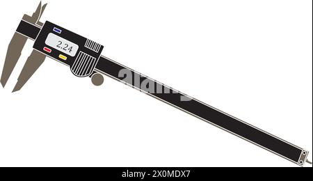 manual and digital caliper icon vector simple design Stock Vector