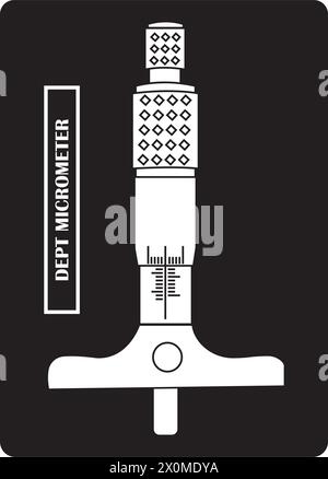 micrometer dept measuring instrument icon vector simple design Stock Vector