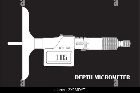 micrometer dept measuring instrument icon vector simple design Stock Vector