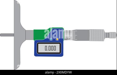 micrometer dept measuring instrument icon vector simple design Stock Vector