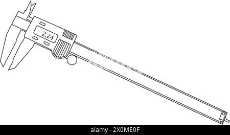 manual and digital caliper icon vector simple design Stock Vector