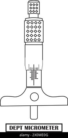 micrometer dept measuring instrument icon vector simple design Stock Vector