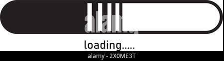 Download sign isolated on white background. Data loading bar. Load icon in flat design. Vector illustration. Stock Vector