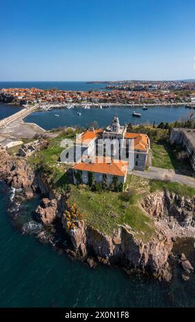 Abandoned fishing school on St Kirik island in Sozopol, Bulgaria Stock Photo