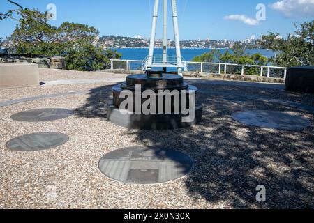 Royal Australian Navy memorial at Bradleys Head precinct in Mosman on the lower north shore, commemorates those service personnel and naval vessels Stock Photo