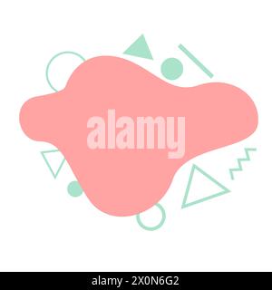 Pink fluid blob shapes banner flat design with empty space for text. Stock Vector