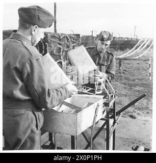 PHOTOGRAPHS TAKEN AT A MOBILE PETROL FILLING CENTRE R.A.S.C. - Showing washing machine and draining trough Photographic negative , British Army Stock Photo