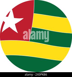 Togo country flag vector illustration simple design Stock Vector