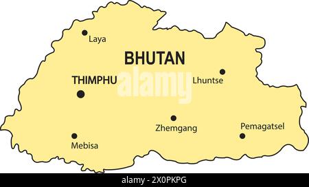 Map of Bhutan vector illustration logo design Stock Vector