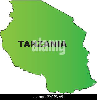 Tanzania map outline vector illustration Stock Vector Image & Art - Alamy