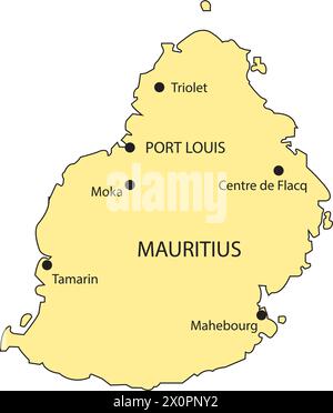 Map of mauritius vector illustration simple design Stock Vector