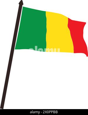 Mali country flag vector illustration simple design Stock Vector