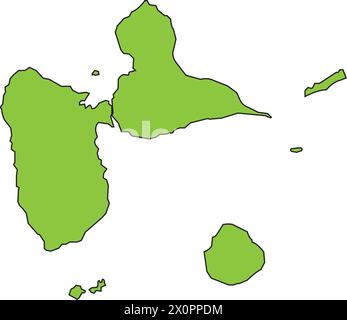 Map of guadeloupe vector illustration design Stock Vector