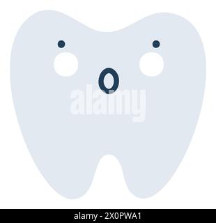 Gray happy tooth Emoji Icon. Cute tooth character. Object Medicine ...
