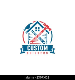 Clean vintage house builder logo template vector. Vector Construction Building Logo Icon Design stock illustration. Stock Vector