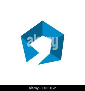 Abstract hexagon logo design vector image. Abstract Cube Hexagon Logo Design Vector Illustration. Modern colorful abstract hexagon vector logo or elem Stock Vector