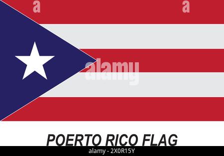 Poerto rico flag vector isolated on white background. Stock Vector