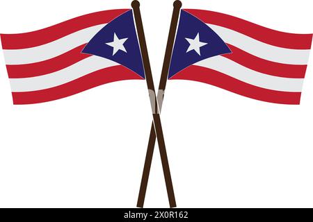 Poerto rico flag vector isolated on white background. Stock Vector