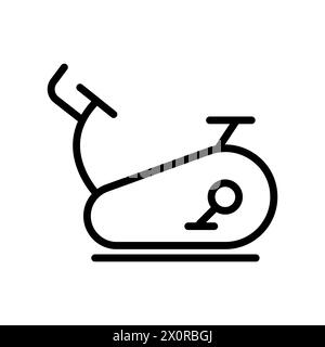 Stationary Bike outline vector icon isolated Stock Vector