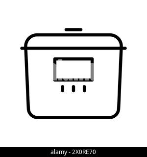 Multicooker outline vector icon isolated Stock Vector