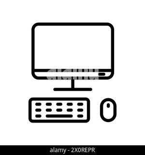 Workplace outline vector icon isolated Stock Vector