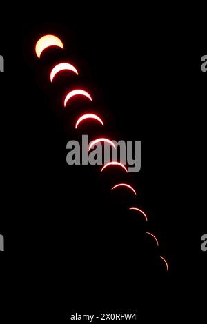 2024 Solar eclipse as seen from Ontario, Canada, at 99% of totality Stock Photo