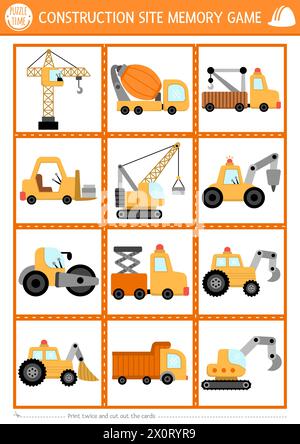 Matching Building Game Construction site matching activity with special technics and missing ...