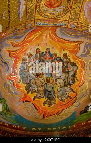 St. Louis, Missouri, USA.  Basilica-Cathedral of St. Louis.  Pentecost Mosaic. Stock Photo