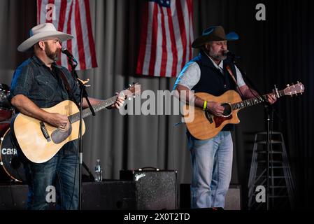 Dusty Moats and Jesse Jennings perform at Country on the Coast 2024 at The Gaiety Suite, Portsmouth, Hampshire, UK Stock Photo