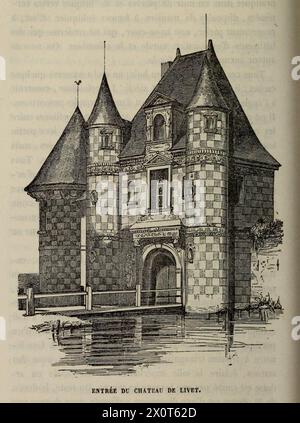 Entrance to Château de Saint-Germain-de-Livet. From Monumental Statistics of Calvados Volume 5 Stock Photo