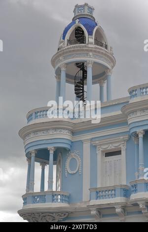 181 Turret-lookout on the southwest corner of the AD 1918 built in Eclectic style former Ferrer Palace, nowadays the Arts Museum. Cienfuegos-Cuba. Stock Photo