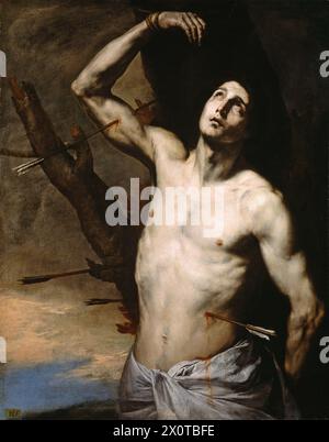 Saint Sebastian is a 1636 oil on canvas painting by Jusepe de Ribera. Its composition was later reprised for a work now in Naples.[1] It was first recorded in the Spanish royal collection in 1747 and it is now in the Museo del Prado in Madrid. Stock Photo