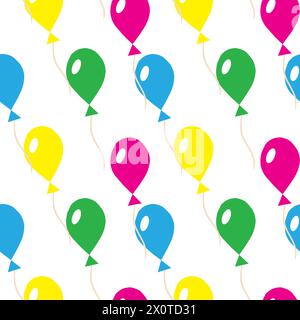 Multi-colored inflatable balls. Seamless pattern. Vector illustration. Stock Vector