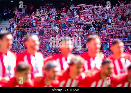Madrid, Spain. 13th Apr, 2024. Atletico Madrid fans seen during the La Liga EA Sports football match between Atletico Madrid and Girona FC at Estadio Civitas Metropolitano. Atletico Madrid 3 : 1 Girona FC. Credit: SOPA Images Limited/Alamy Live News Stock Photo