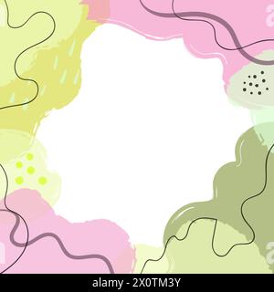 Abstract colorful frame with fluid organic shapes. Vector banner template Stock Vector