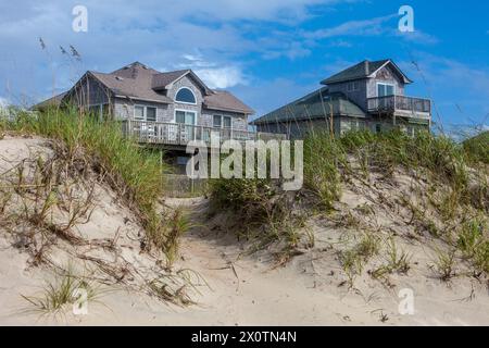 Frisco, Outer Banks, North Carolina.  Pathway from Beach to Vacation Homes. Stock Photo