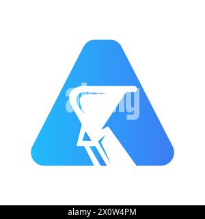 Letter A Excavator Logo for Construction Company. Excavator Machine Symbol Stock Vector