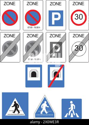 Convention on Road Signs and Signals Stock Vector