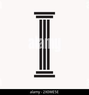 Letter I Law Logo Concept With Pillar Symbol Stock Vector