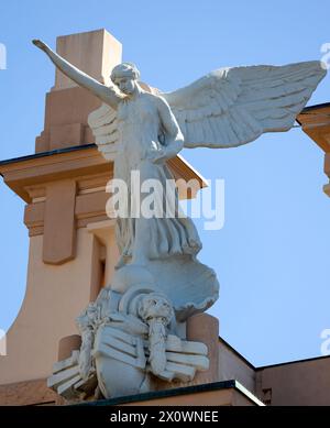 Genova, Italy, July 26, 2023 - Victory Angel Statue Of The Fascist 