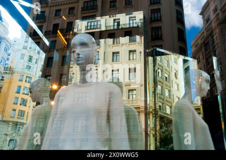 Mannequin in a shop window. Gran Via, Madrid, Spain. Stock Photo